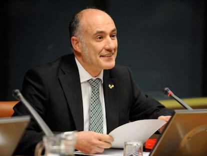 Iñaki Goirizelaia, durante su comparecencia ante el Parlamento vasco.