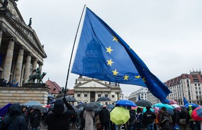 Imagen de una manifestaci&oacute;n pro europea en Berl&iacute;n.