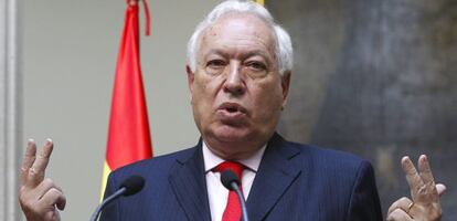 El ministro de Asuntos Exteriores, José Manuel García-Margallo, en el Palacio de Santa Cruz.