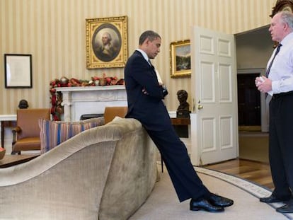 Obama e o atual diretor da CIA, em 2012.