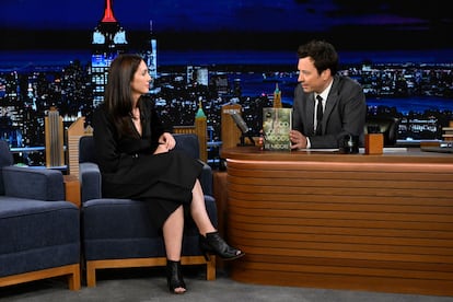 Liz Moore en el show de Jimmy Fallon en agosto.