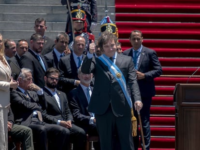 Javier Milei during his presidential inauguration in Buenos Aires, on December 10, 2023.