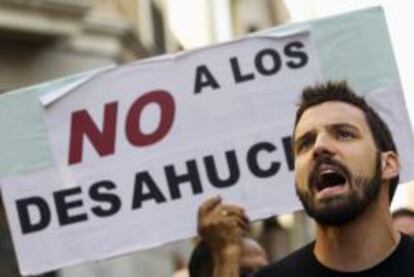 Protesta contra los desahucios en Madrid. 