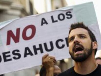 Protesta contra los desahucios en Madrid. 