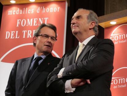 Artur Mas, junto al presidente de Fomento, Joaquim Gay de Montellà.