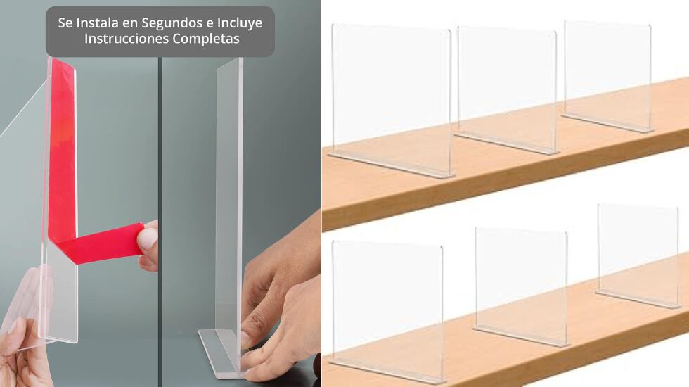 Con adhesivo fácil de instalar.