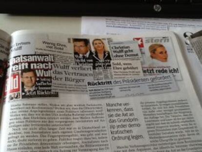 'Der Spiegel' reunía en el número de esta semana ejemplos de cómo presentaron algunas publicaciones el 'caso Wulff': “Wulff pierde la confianza de los ciudadanos”, “Se exige la dimisión del presidente”.