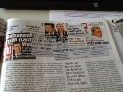 'Der Spiegel' reunía en el número de esta semana ejemplos de cómo presentaron algunas publicaciones el 'caso Wulff': “Wulff pierde la confianza de los ciudadanos”, “Se exige la dimisión del presidente”.