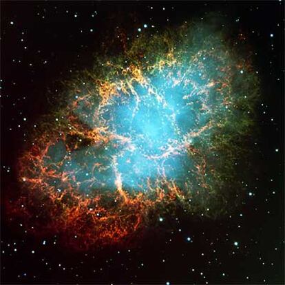 La nebulosa del Cangrejo, el remate de una estrella que estalló a unos 6.000 años luz de distancia de la Tierra