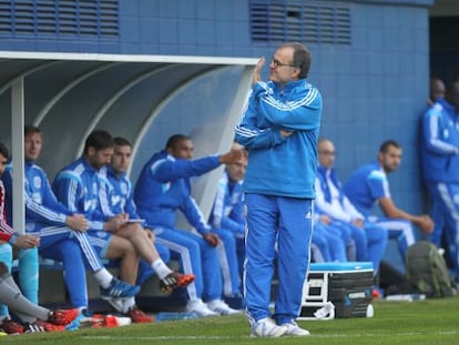 Bielsa, ayer en la Ciudad Deportiva Dani Jarque