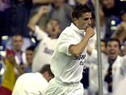 Portillo, tras marcar el segundo gol del Madrid ante el Liverpool en el Torneo del Centenario.