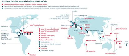 Mapa de paraísos fiscales