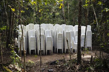 Preparativos para la X Conferencia de las FARC, la última en armas, en los Llanos del Yarí, en septiembre de 2016.