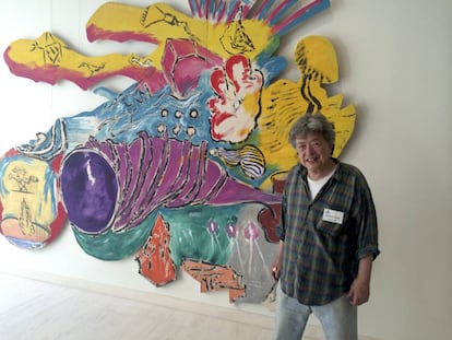 El artista Chiaki Horikoshi en la inauguración de la exposición "Mamás de mis entrañas", en 2015.