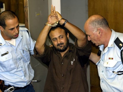 El líder palestino Marwan Barguti, ante el tribunal de Tel Aviv que le juzgó en 2004.