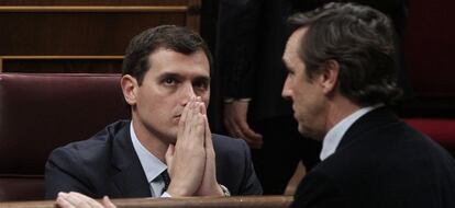 Albert Rivera y Rafael Hernando, el pasado mi&eacute;rcoles. 