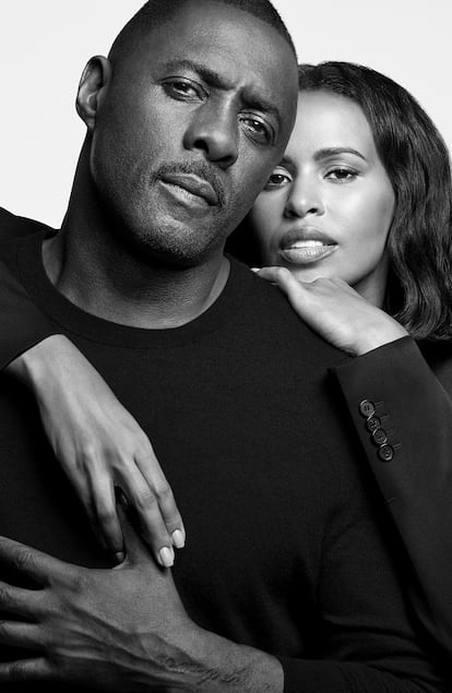 El actor Idris Elba y la modelo, empresaria y activista Sabrina Dhowre, imagen de Calvin Klein Eternity.