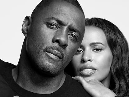 El actor Idris Elba y la modelo, empresaria y activista Sabrina Dhowre, imagen de Calvin Klein Eternity.