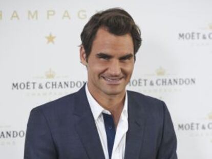 Federer, durante un acto publicitario en Madrid