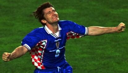 Suker celebra su gol ante Holanda en 1998.