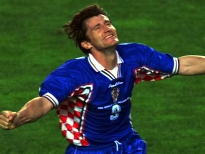 Suker celebra su gol ante Holanda en 1998.