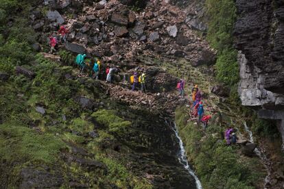 El tepuy es una clase de meseta abrupta y con paredes verticales y cima muy plana característica de la Gran Sabana venezolana. Solo algunos tepuyes, entre los cuales se encuentra el Roraima, pueden ser ascendidos a pie: el monte tiene una rampa natural que va pegada a la pared vertical.