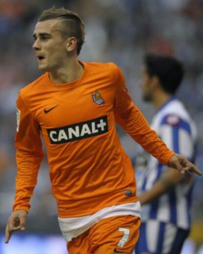 Griezmann celebra su gol al Deportivo.