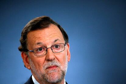 Mariano Rajoy, durante una rueda de prensa en La Moncloa.