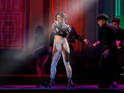La cantante Chanel, ganadora del Benidorm Fest, durante su actuación en la final del certamen el pasado sábado.
