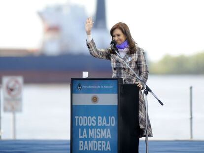 Cristina Fernández de Kirchner, nesta sexta, em Rosário.