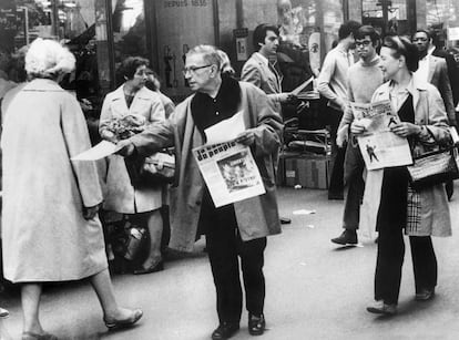 Jean-Paul Sartre y Simone de Beauvoir, en 1968.