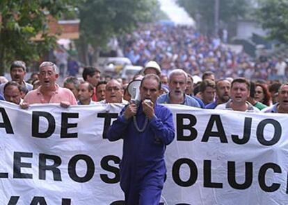 Manifestación de trabajadores de La Naval de Sestao.