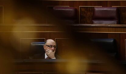 El ministro de Hacienda, Cristóbal Montoro, en el debate de Presupuestos.
