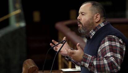 El diputado Joan Mena en una intervención en el Congreso.