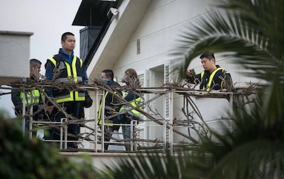 Registro en un chalé de Barcelona en el que participaron policías chinos.