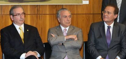 Cunha, Temer e Calheiros, o trio de ferro do PMDB.