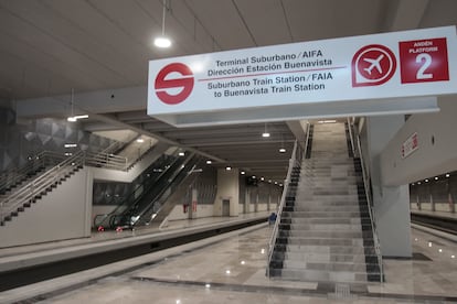 La estación del tren suburbano en el AIFA, en Santa Lucía.