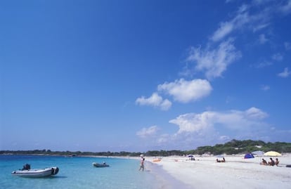 Playa de Es Carbó, en la Colònia de Sant Jordi, Ses Salines, Mallorca.