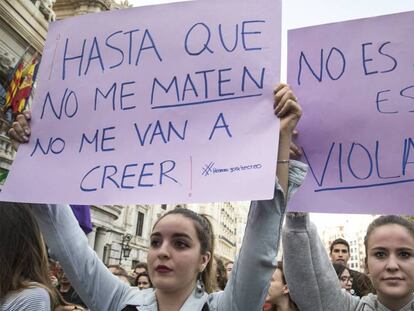 Imagen de una manifestación contra la violencia machista en Valencia.