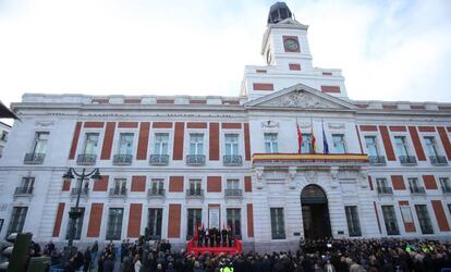 Madrid recuerda a las 193 víctimas del 11 de marzo en un acto en la Puerta del Sol en 2018.