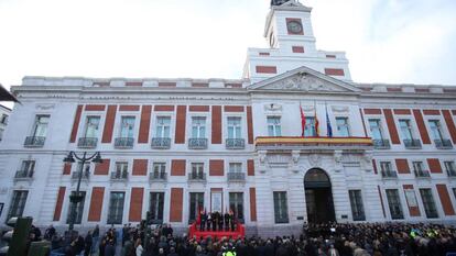 Madrid recuerda a las 193 víctimas del 11 de marzo en un acto en la Puerta del Sol en 2018.
