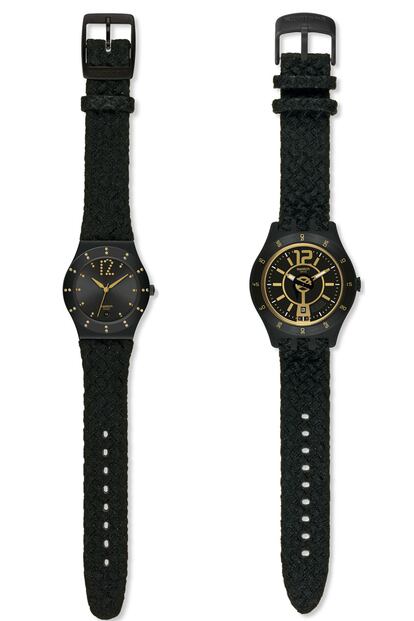 Para tus padres sibaritas: nuevo conjunto de relojes diseñados por la firma Jakob Schlaepfer para Swatch, perteneciente a la gama Haute Couture de la casa. Contiene un ejemplar masculino, His Golden Present, y otro femenino, Her Golden Present. Es una edición limitada de 777 unidades que cuesta 360 euros.