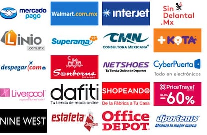 Algunas marcas que participan en el Hot Sale México 2015.
