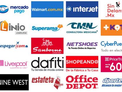 Algunas marcas que participan en el Hot Sale México 2015.
