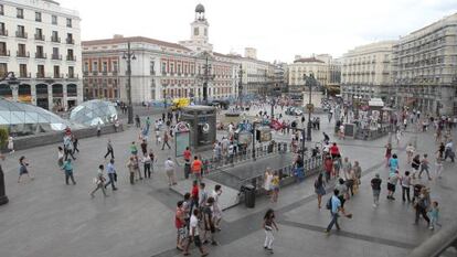 Panorámica de la Puerta del Sol de Madrid.