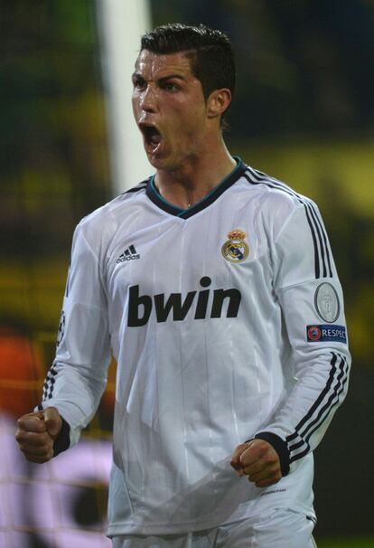 Ronaldo celebra el empate a un gol.