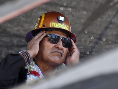 El expresidente de Bolivia Evo Morales durante una manifestación el pasado jueves en La Paz.