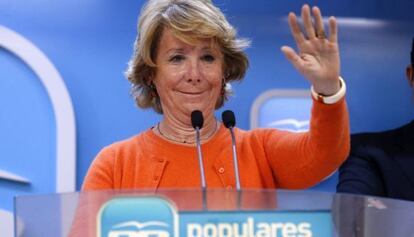 La presidenta del PP madrileño, Esperanza Aguirre.