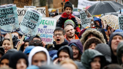 Manifestación de jóvenes contra el cambio climático en Bristol en 2020.