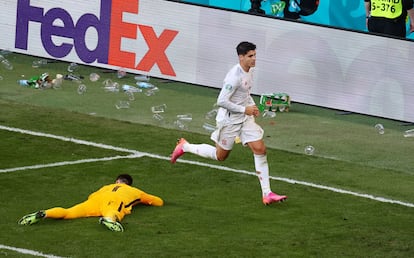 Morata, tras marcarle a Livakovic el cuarto gol de España a Croacia.